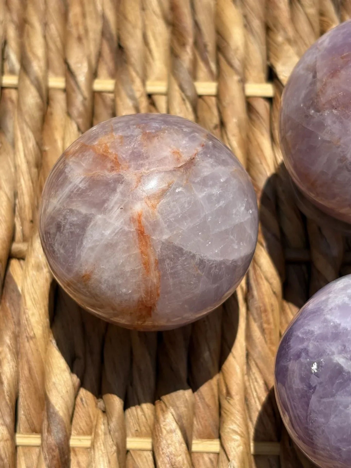 💜 Amethyst Sphere with Hematoid Swirls – Intuition, Balance & Planetary Glow | AM3
