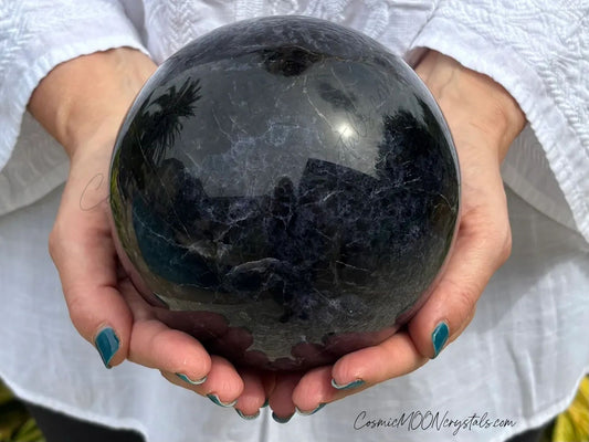 💜 Large Purple Iolite Crystal Sphere – Insight, Inner Vision & Cosmic Navigation | 7.1 lbs.