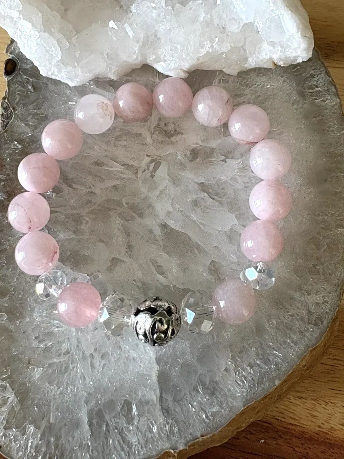 10mm Rose Quartz Crystal Bracelet – Love • Inner Peace • Feminine Strength