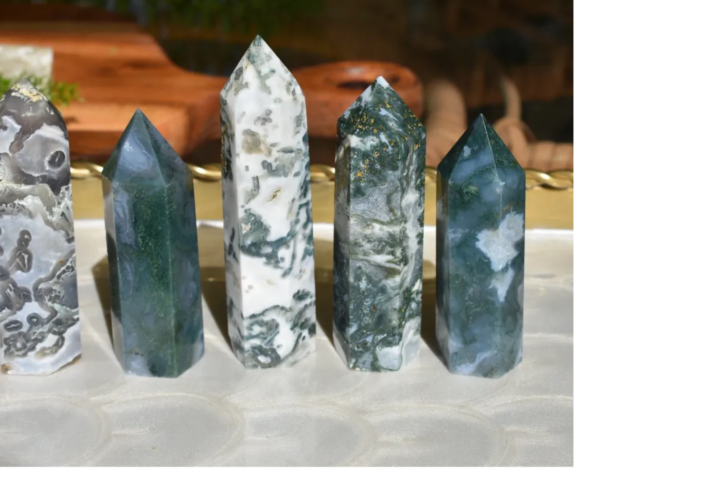 🌿 Moss Agate Towers – Grounding, Renewal & Earth Magic | Choose Your Piece