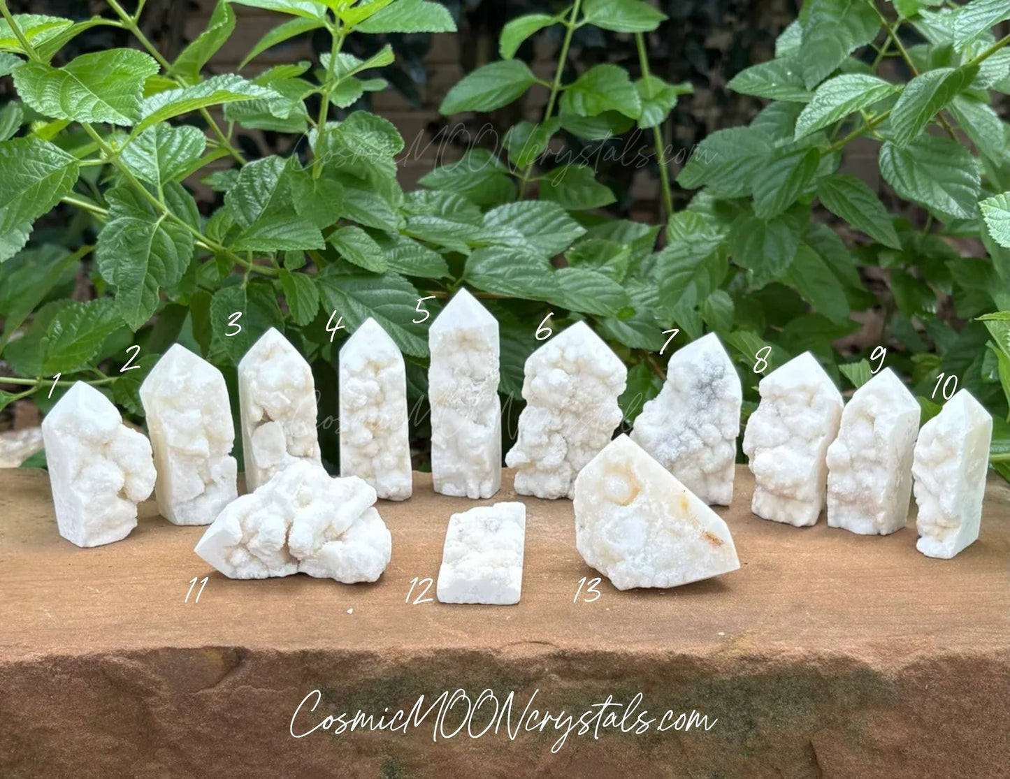 White Agate Raw Edge Crystal Tower – Polished Point with Raw Open Face Clarity | Protection | Grounding