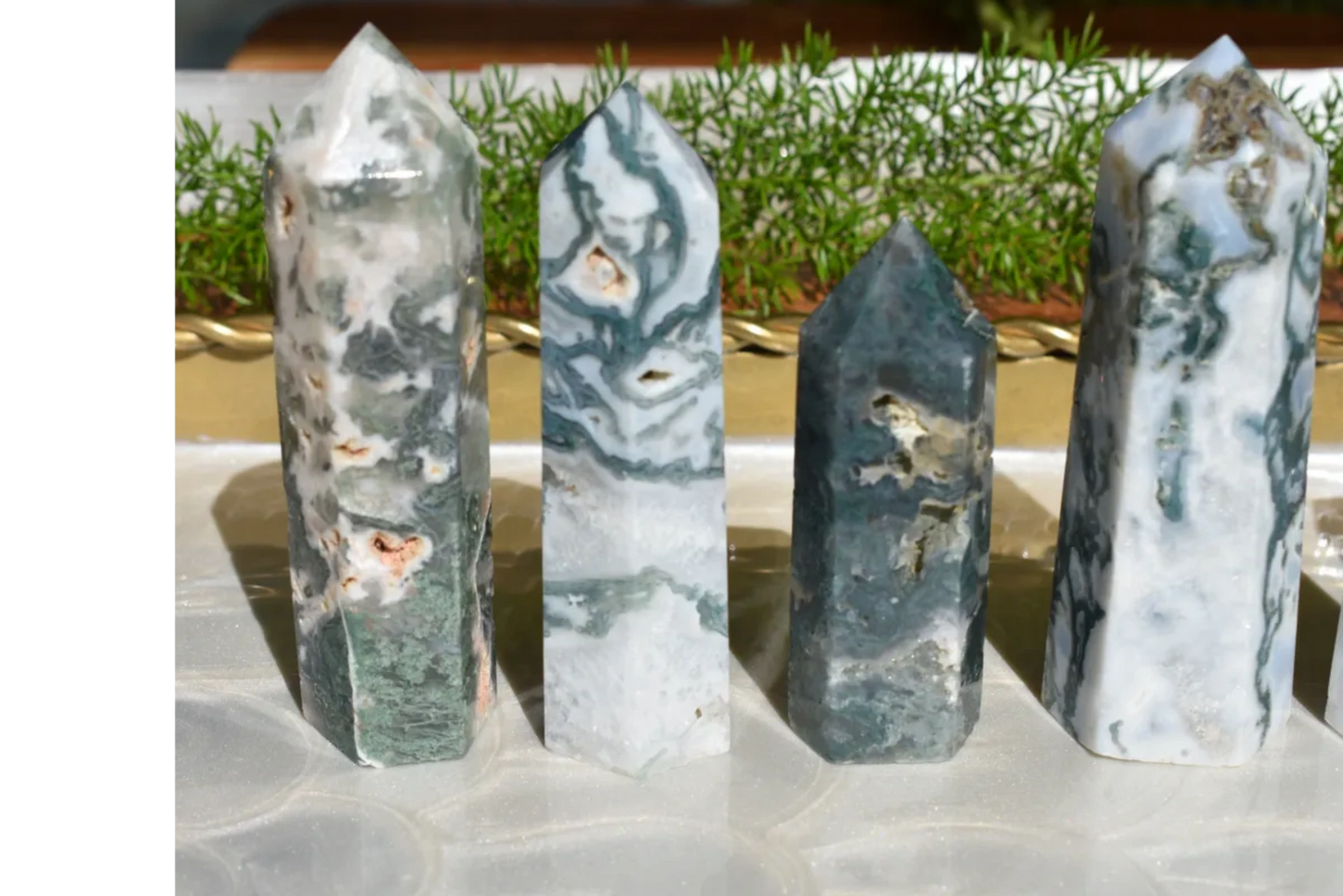 🌿 Moss Agate Towers – Grounding, Renewal & Earth Magic | Choose Your Piece