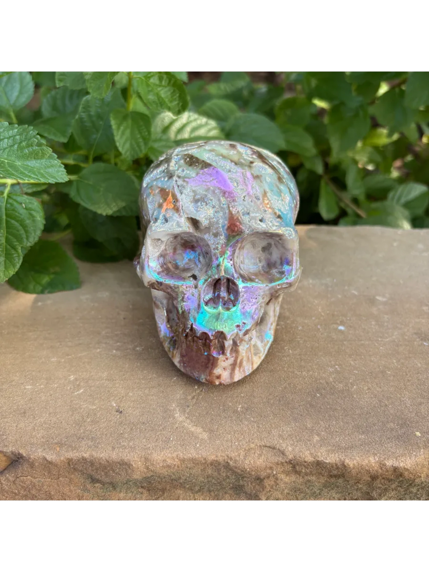 2.08lb. Titanium Aura Sphalerite Skull – Joyful Alchemy, Energetic Balance & Cosmic Shielding