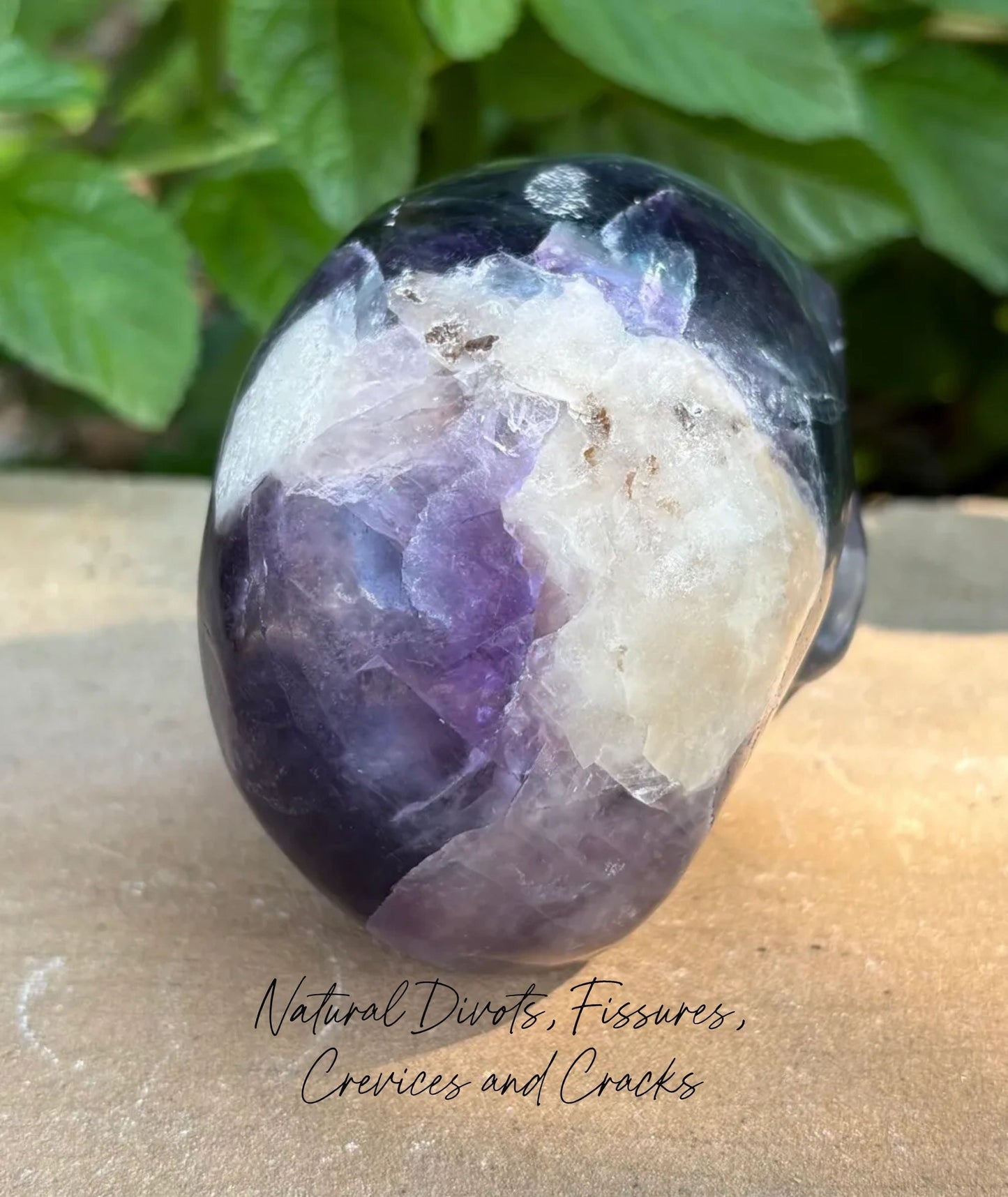 Ultra Violet UV Carved Fluorescent Crystal Rainbow Flourite Skull | Visionary Focus | Emotional Balance & Fluorescent Magic