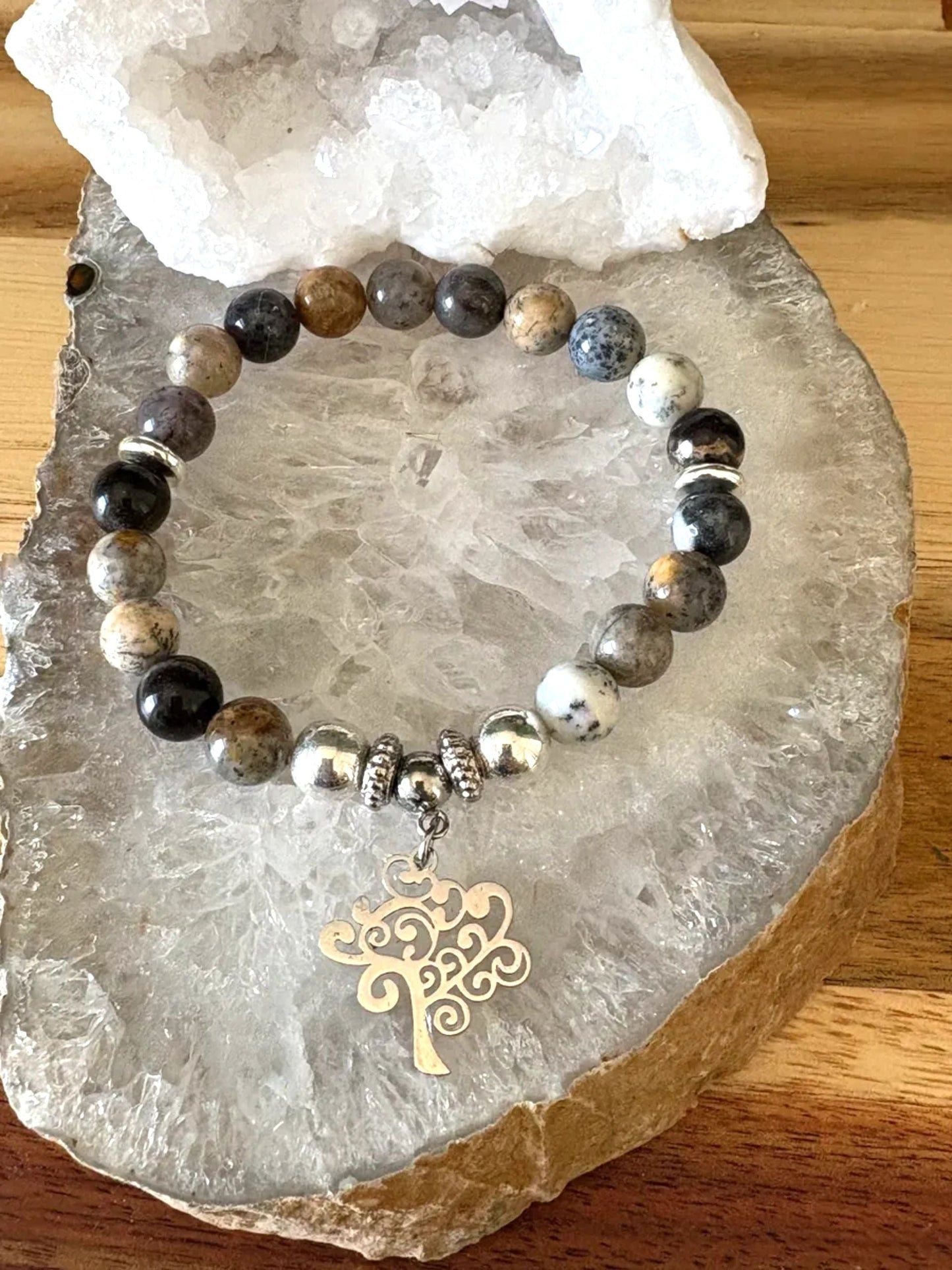 8mm Dendritic Jasper Crystal Bracelet – Growth • Grounding • Inner Wisdom