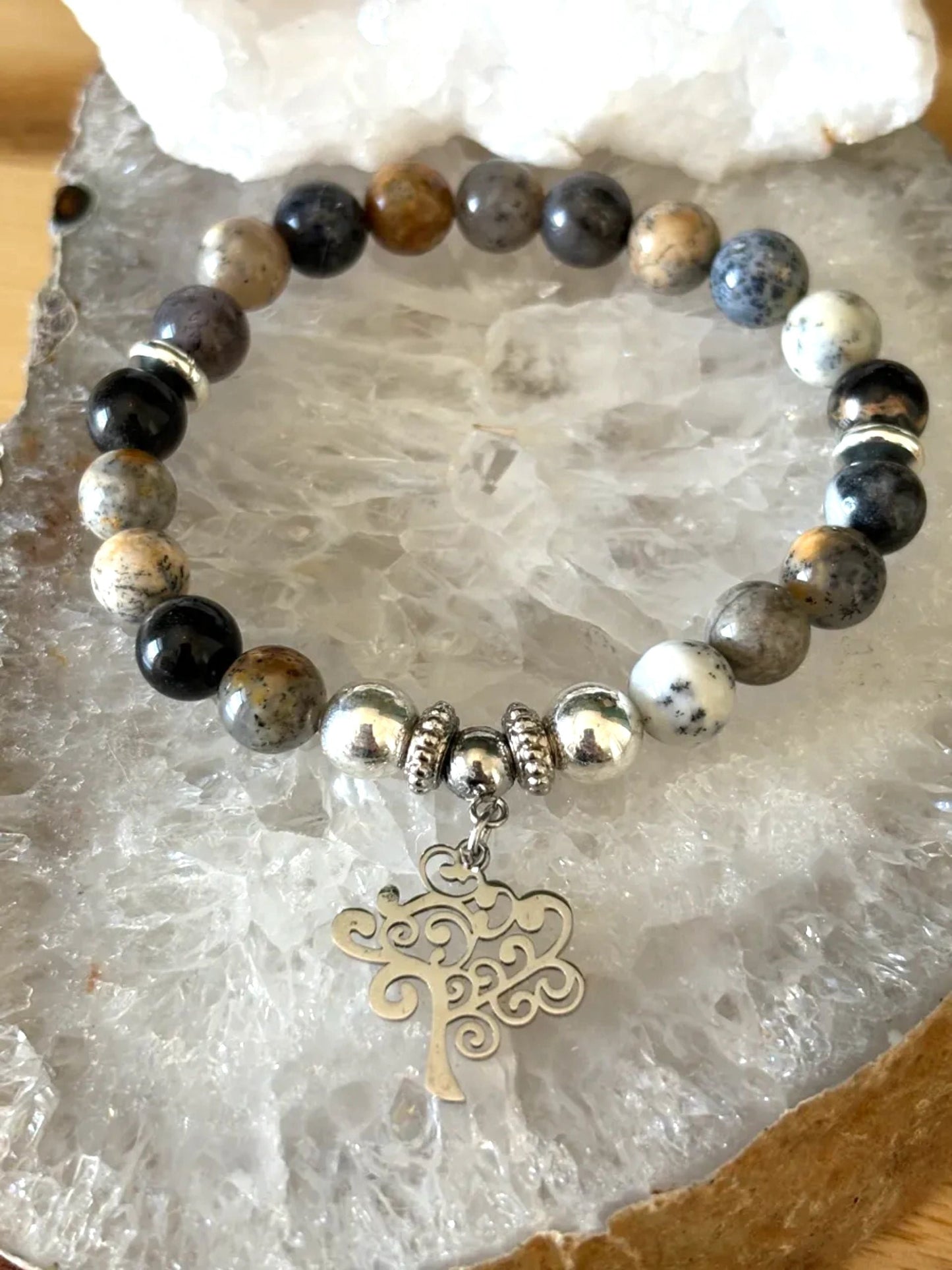 8mm Dendritic Jasper Crystal Bracelet – Growth • Grounding • Inner Wisdom