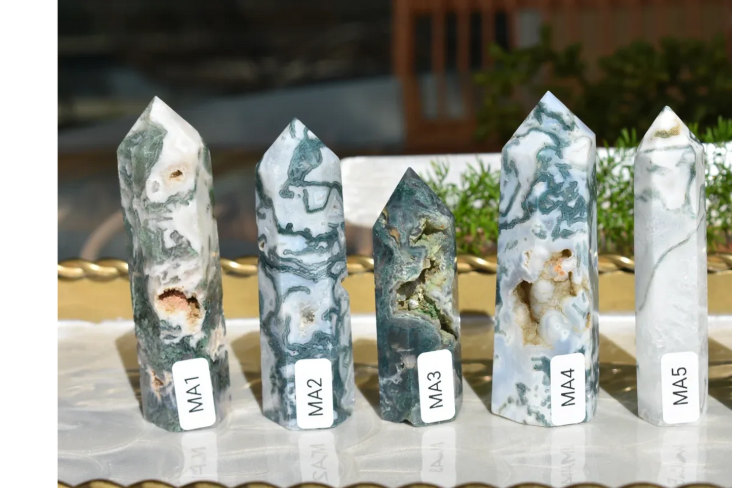 🌿 Moss Agate Towers – Grounding, Renewal & Earth Magic | Choose Your Piece