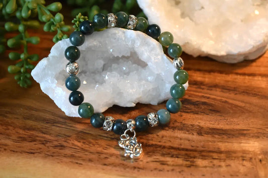 8mm Green Jasper & Aventurine Crystal Bracelet – Grounded Growth • Heart Healing • Steady Abundance
