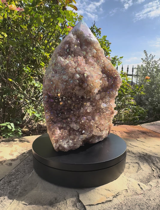 ✨ Aura Quartz Raw Crystal Cathedral Tower – Radiance • Amplification • Cosmic Spark