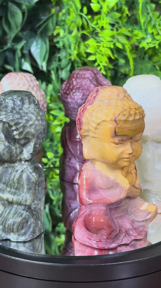 Baby Buddha Guardian Crystal Figure – Choose Your Stone